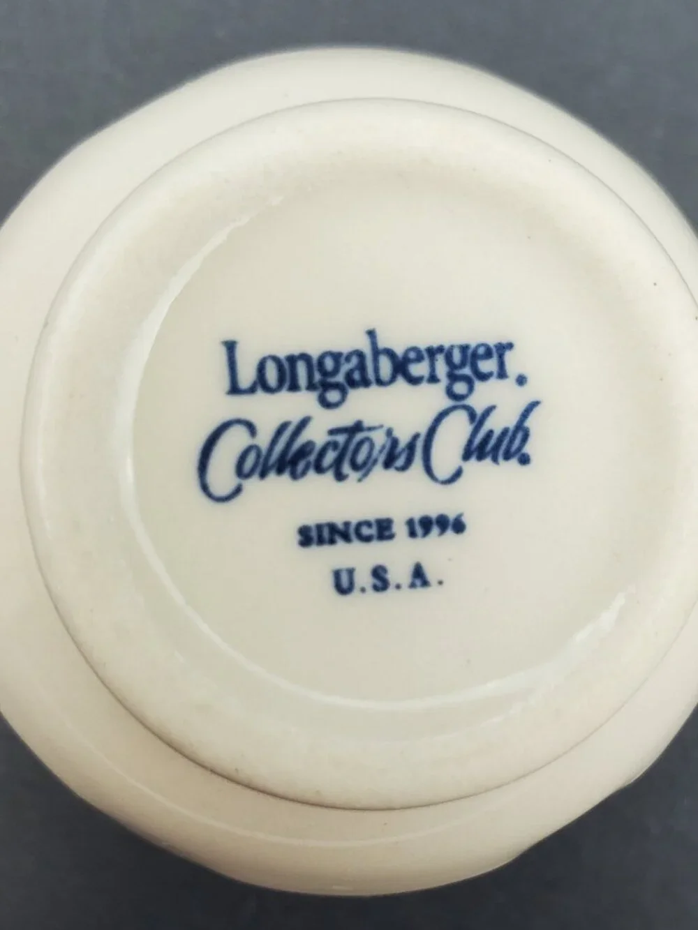 Longaberger Collectors Club Miniature Sugar and Creamer Classic Blue Mini Set